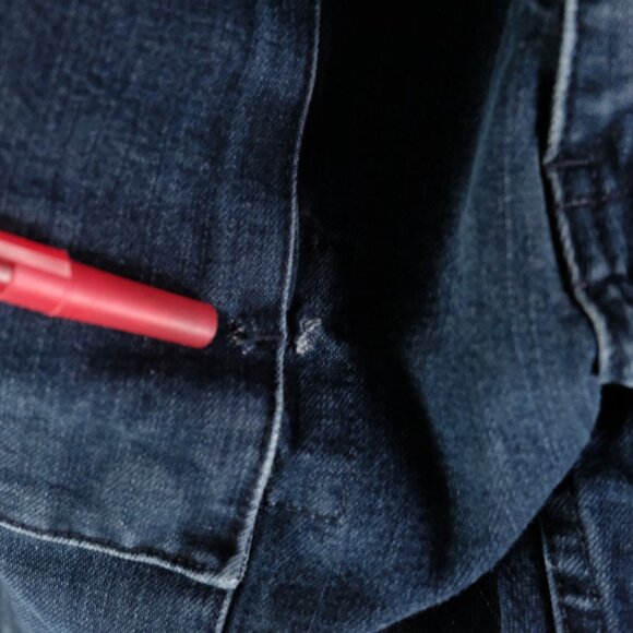 Vintage Gap Jeans Womens 36 Blue Utility Dark Wash Baggy Y2K Denim Heavyweight - Picture 13 of 14